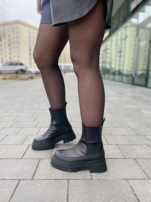 Nikos Жіночі черевики Niko's чорні натуральна шкіра з хутром висота 20 см (2101/181) Коломыя - изображение 2