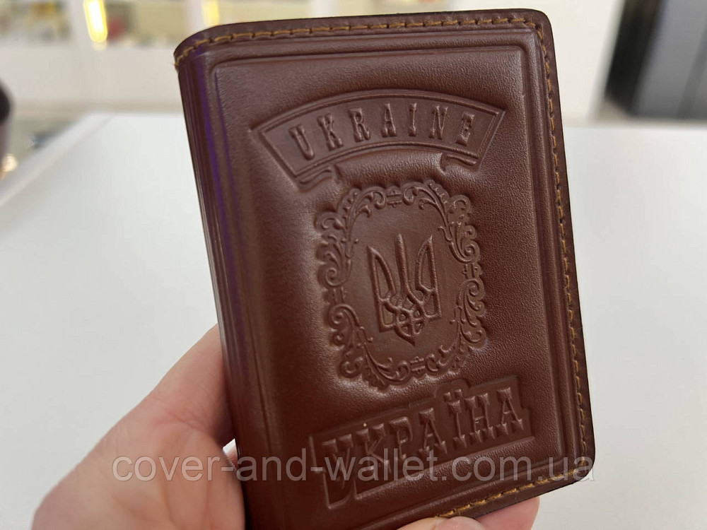 Патріотична обкладинка на id паспорт з натуральної шкіри Київ - фото 13