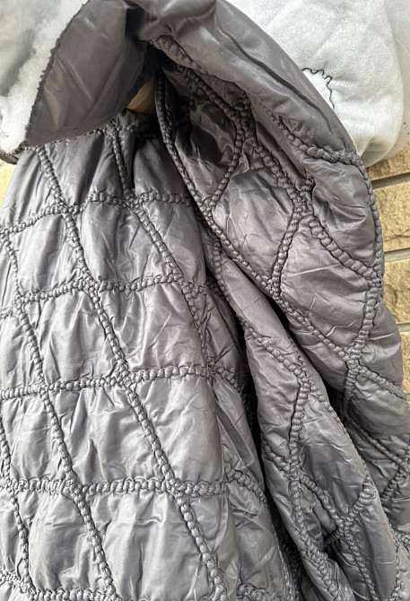 Тканина замш-опт/ плащівка стьобана сіра, від 3 м Київ - фото 2