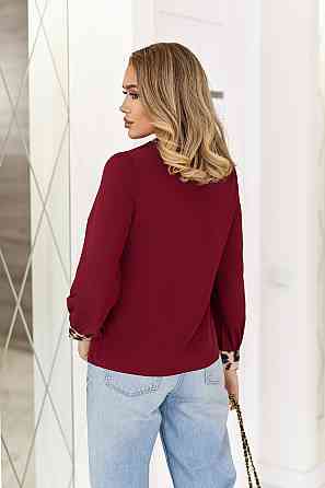 Блуза жіноча з довгими рукавами "Briana" | Норма і батал Бордовий, 54-56 Київ
