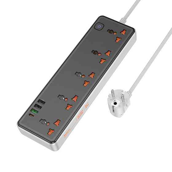 Сетевой удлинитель HOCO AC14A Rico 5-position socket(PD30W/1C3A) Black Одесса