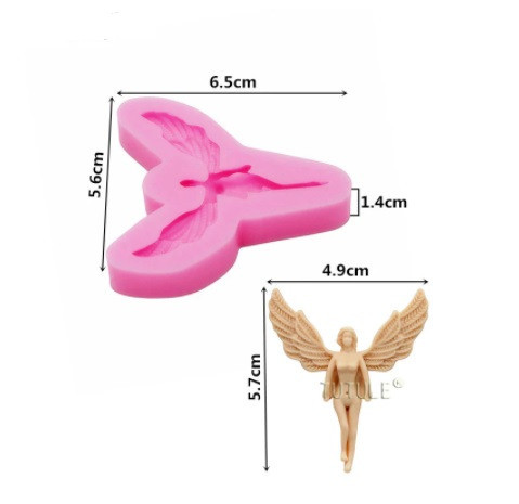 Силіконовий молд Ангел 65 на 56 мм рожевий Київ - фото 6