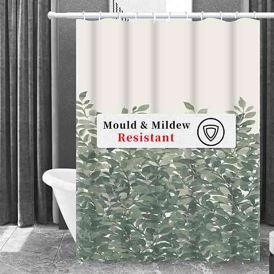 Шторка для ванны из полиэстера водонепроницаемая Bathlux 180x180 см с кольцами, занавеска для ванной комнаты Каменец-Подольский