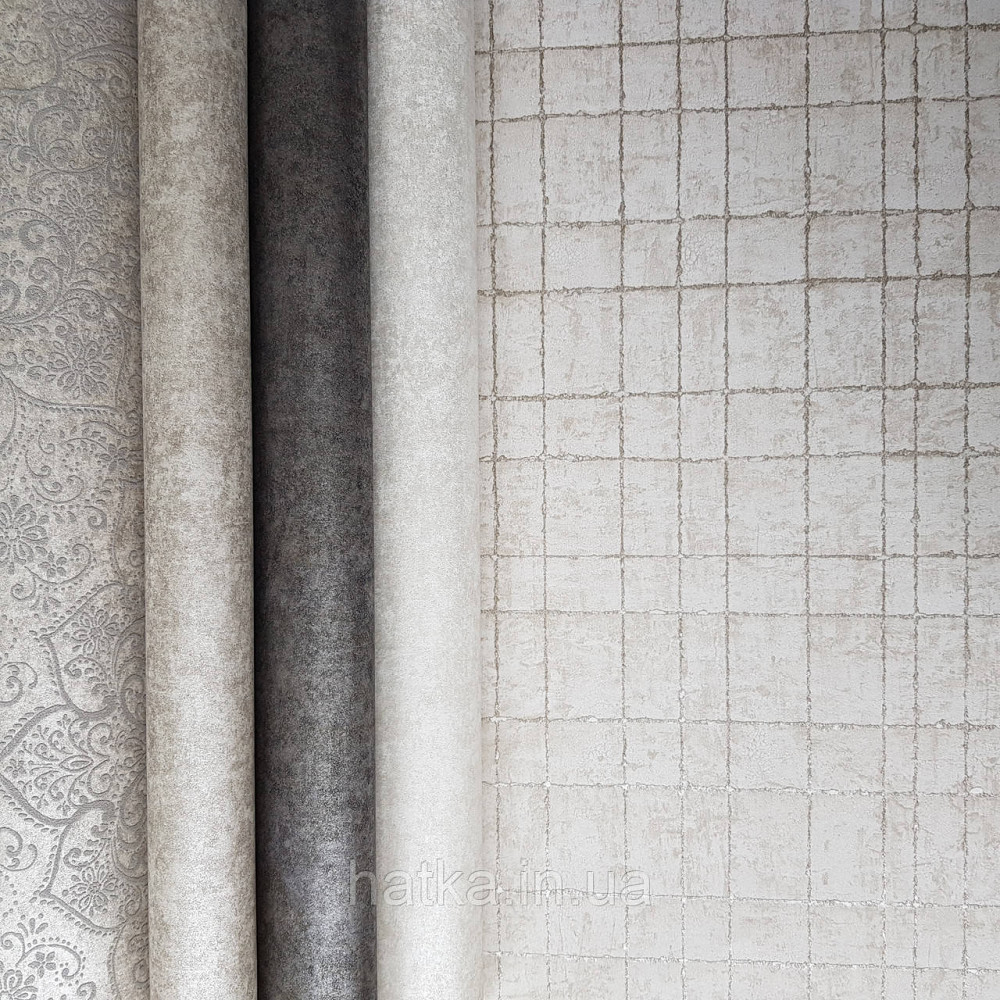 Шпалери флізелінові еко Rasch Kerala 0.53х10 м геометрія смуги сітка сріблясті на бежевому ефект старовини Київ - фото 2