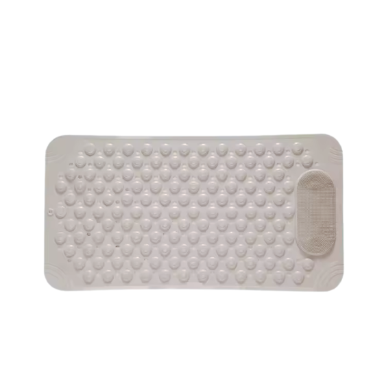 Коврик атискользящий для ванной комнаты и душа,массажный для ног силиконовый с присосками, бежевый 36.5х69 см Каменец-Подольский