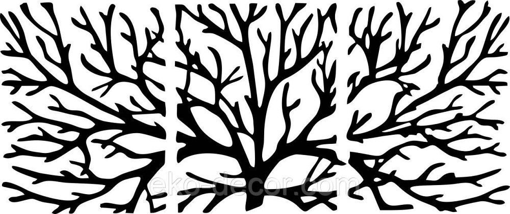 Декоративное настенное Панно «Дерево» Декор на стену 70*160 см, Черный Киев - изображение 10
