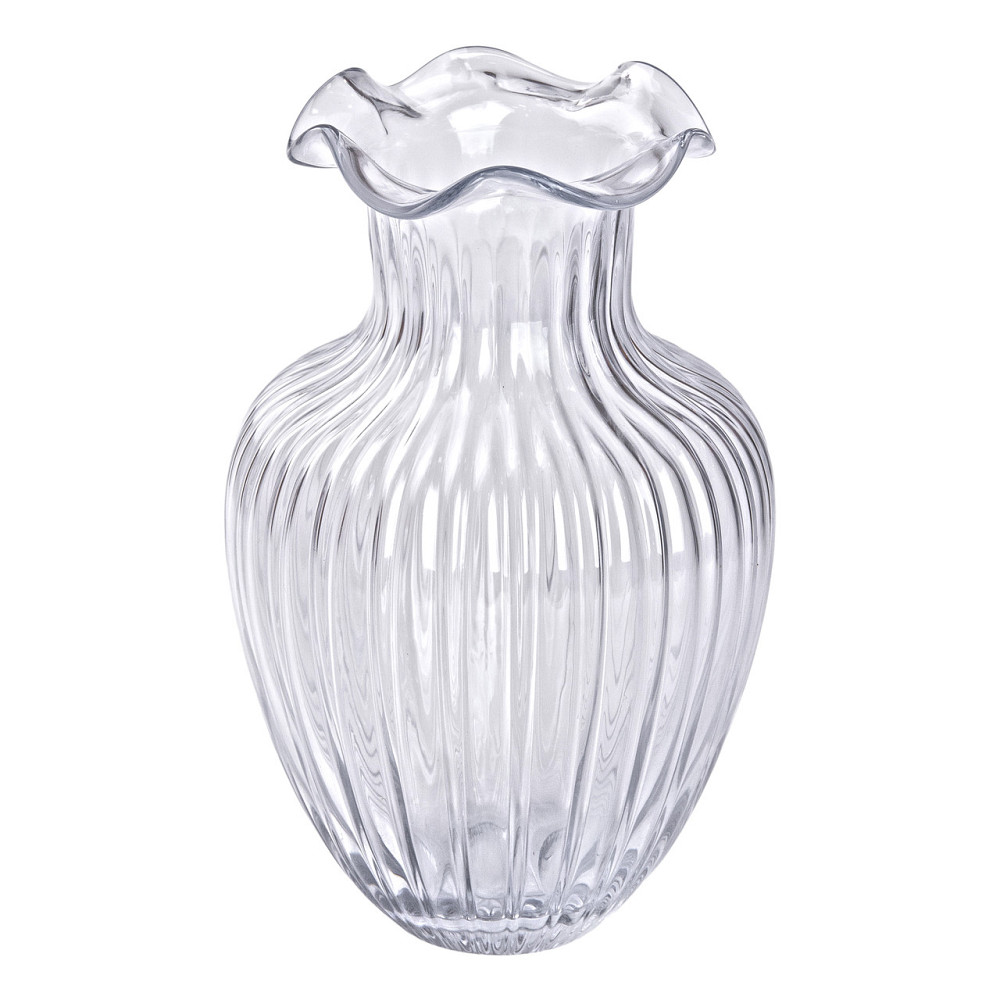 Yiwu Скляна ваза, декоративна фігурка 24,5 см, прозора HP-1701 Коломия - фото 1