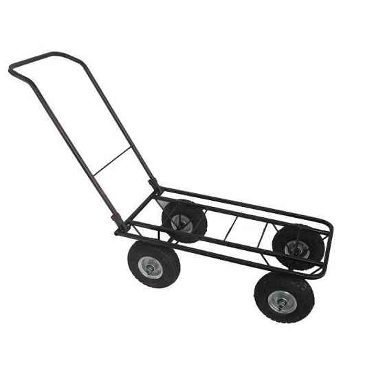 Четырехколесная грузовая тележка ЧТ-260-П на пневматических колесах для состава, производства и доставки. Харьков