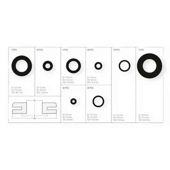 Набір ущільнювальних втулок для захисту дроту/шланга 180 шт Мукачево