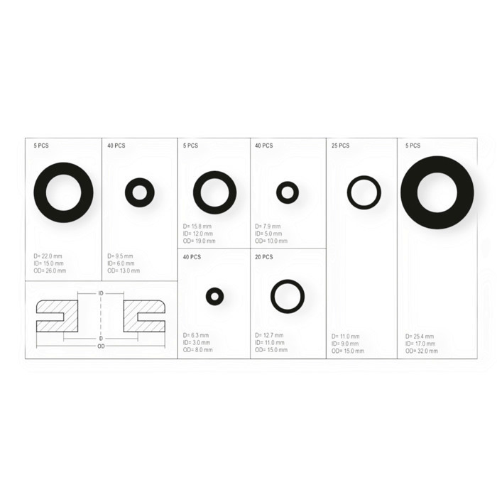 Набор втулок уплотнительных для защиты провода/шланга 180 шт Мукачево - изображение 1