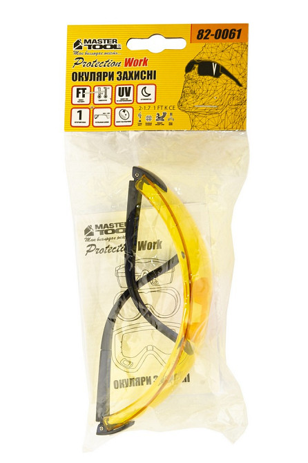 MASTERTOOL Окуляри відкриті MASTERTOOL панорамна лінза ANTI-SCRATCH м'який носоупор регульовані Коломия - фото 2