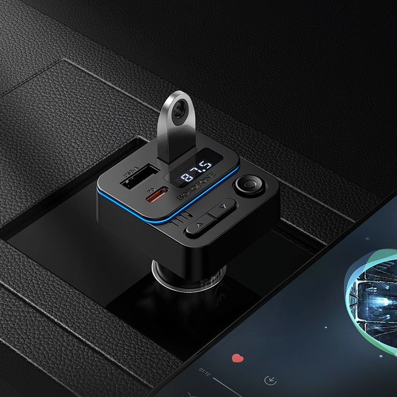 АЗП з FM-модулятором BOROFONE BC60 Hero 35W(1A1C) car BT FM transmitter Black Одеса - фото 8