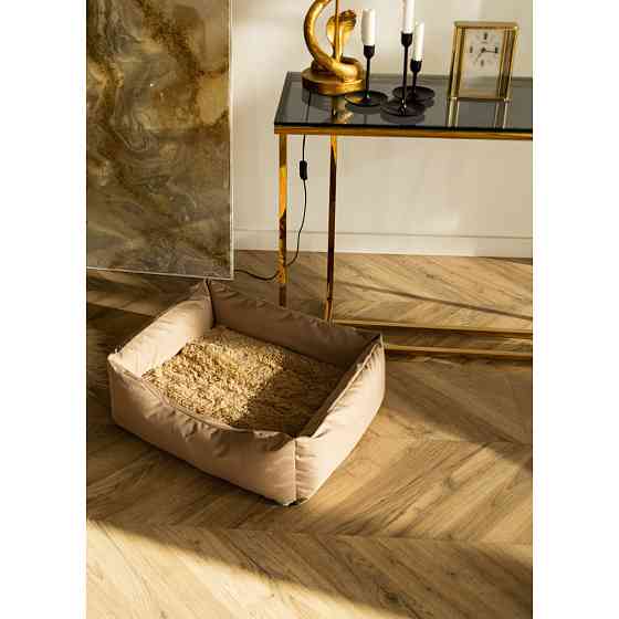 Водоотталкивающий лежак со съемным чехлом и двухсторонней меховой подушкой Incor Бежевый 10041 3XL (130/80/23) Киев