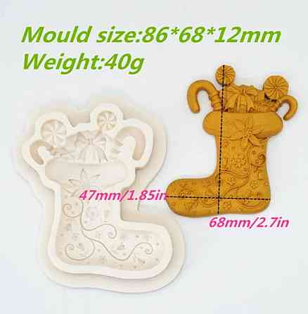 Молд новогодний из силикона 47 на 68 мм серый Киев