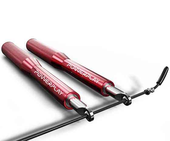 Скакалка швидкісна на підшипниках алюмінієва PowerPlay 4207 Elite Jump Rope Червона (3m.) Каменское