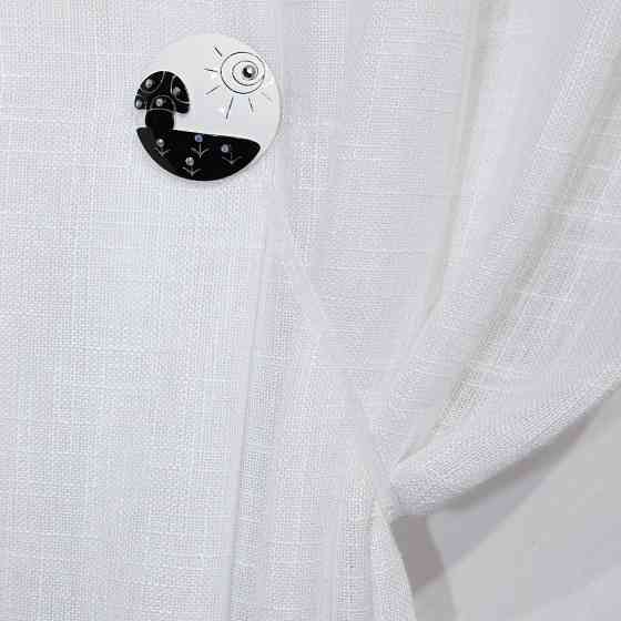 Магніти для штор і гардин (162м) Ксенія набір 2 шт Білий з чорним (81-073) Київ