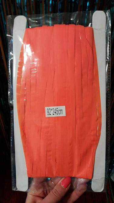 Дождик для фотозоны украшение 245 см на 92 см оранжевый Киев - изображение 4