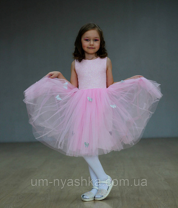 Розовое нарядное платье на девочку Детские нарядные платья с бабочками Кривой Рог - изображение 3