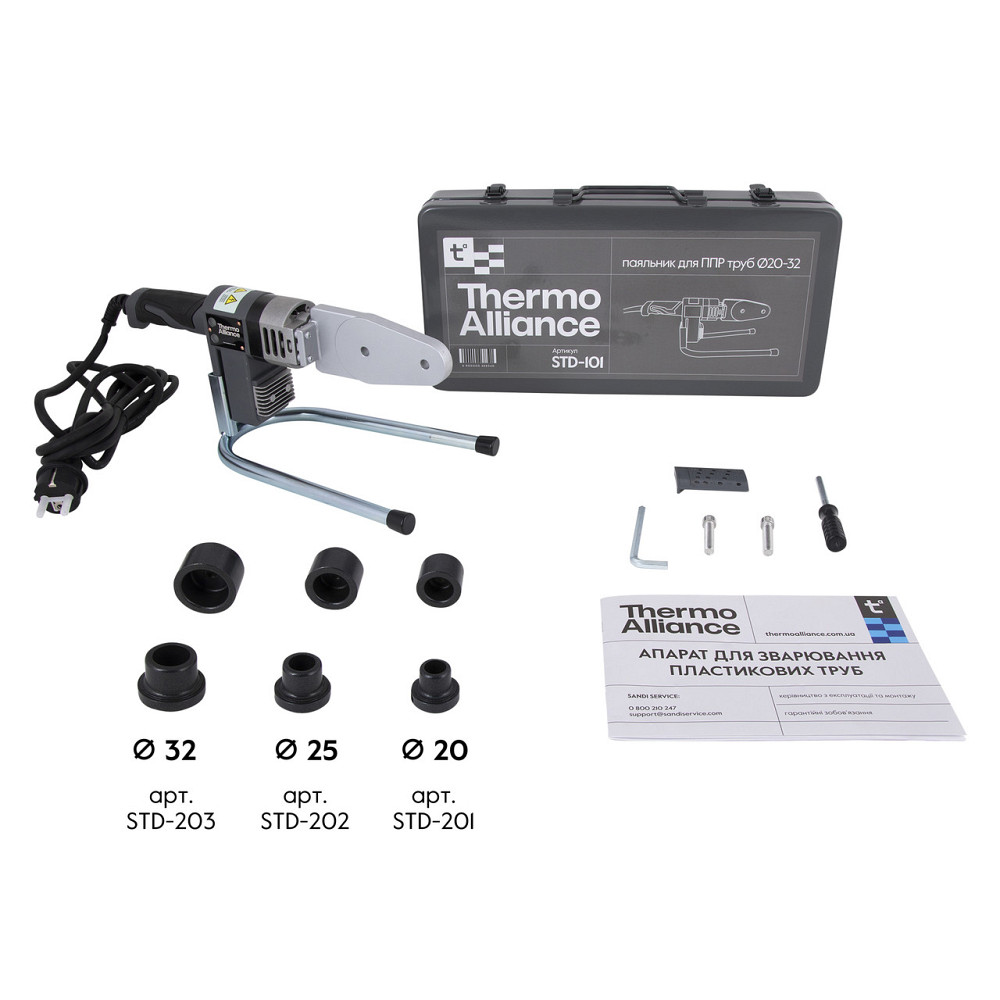 Паяльник для пластикових труб Thermo Alliance STD-101 Ø 20-32 (автоматичний 600W) Київ - фото 14