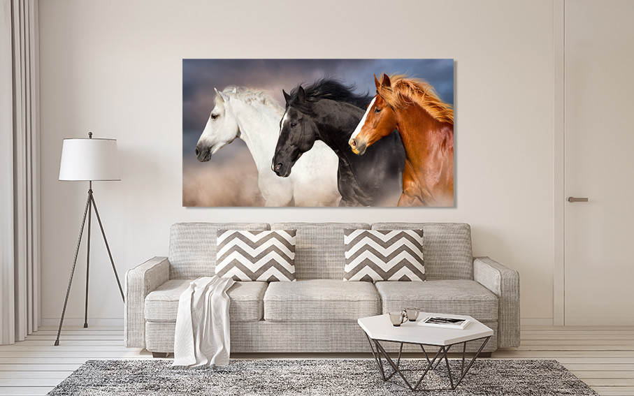 Картина полотно у вітальню / спальню  Три Коня  MLP_368 ( 60х30см ) 70x140 см Київ - фото 2