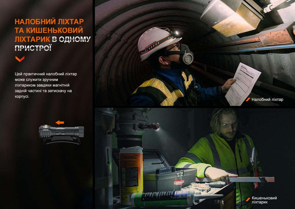 Налобний мультиліхтар Fenix HM61R V2.0 (Чорний) Київ - фото 7
