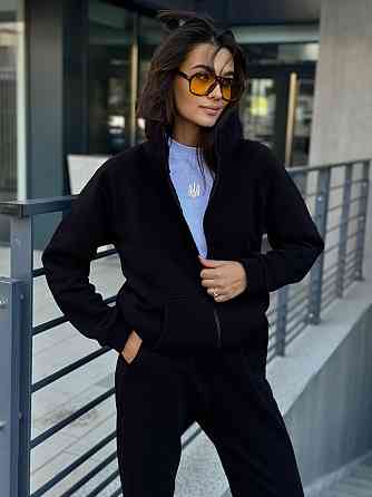 Жіночий теплий костюм на флісі Чорний 46/48 Харків