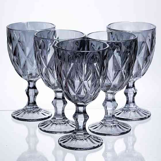 Набір келихів столових Fractal 6 штук по 300 мл HP-19-269 для напоїв коктейлів шампанського прозорий Коломия