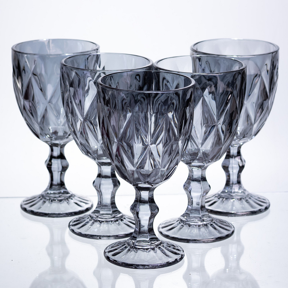 Набір келихів столових Fractal 6 штук по 300 мл HP-19-269 для напоїв коктейлів шампанського прозорий Коломия - фото 4