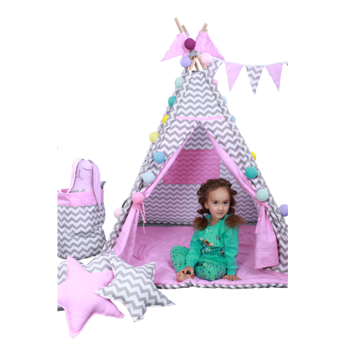 Вігвам Хатка комплект Мрія Рожевий з сірим Київ