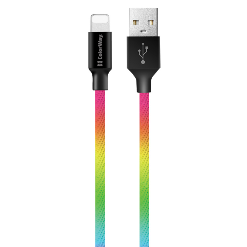 Кабель USB Lightning ColorWay CW-CBUL016-MC 2,4A 1м різнокольоровий Житомир - фото 5