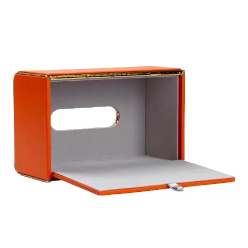 Yiwu Серветниця з еко шкіри 21х13.5х9.5 см для серветок на стіл Помаранчевий HP-3-208O Коломия