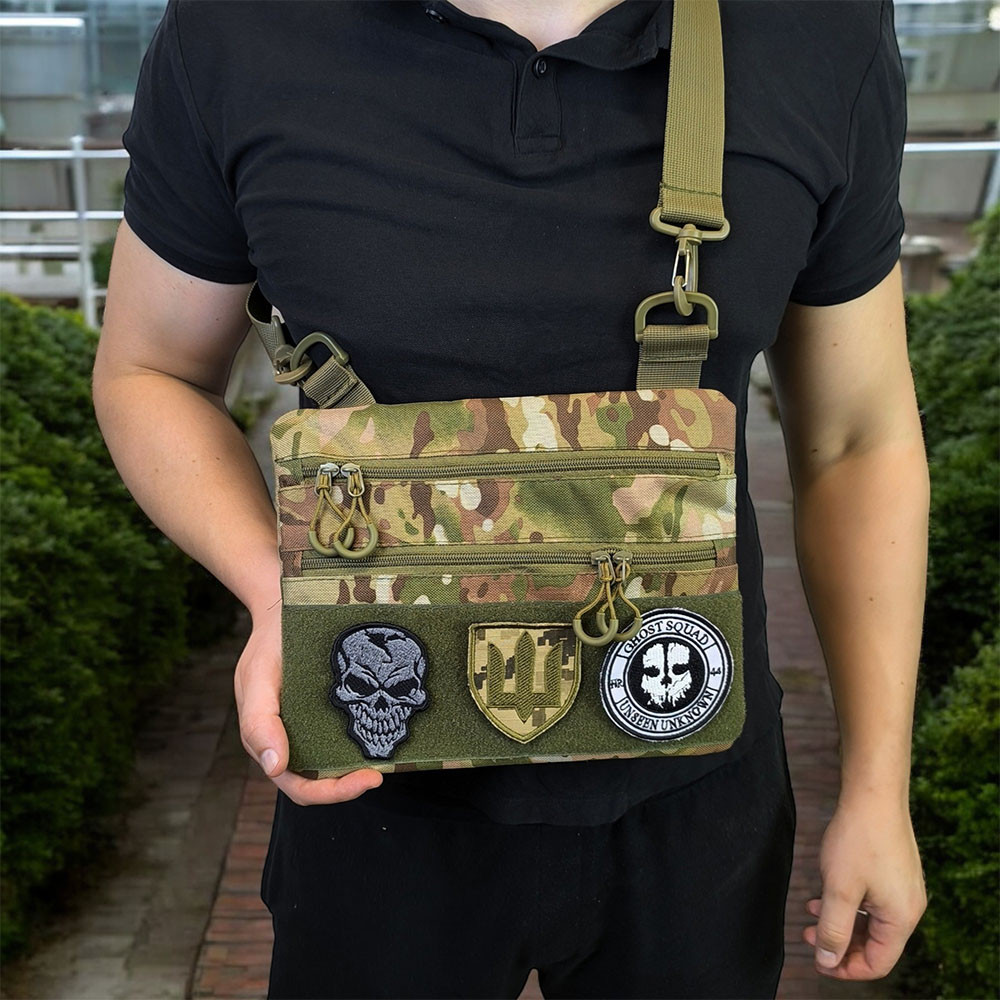 Сумка через плечо из военной ткани, Сумка для скрытого ношения пистолета кобура наплечная FZ-80 Львов - изображение 6