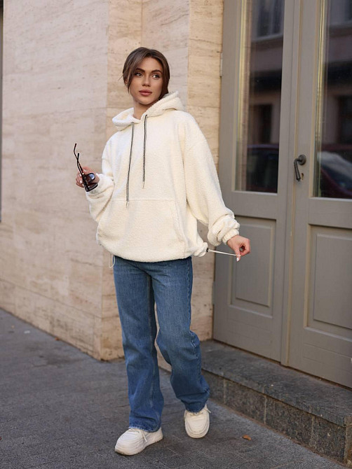 Жіноче затишне худі оверсайз шерпа на велюрі Одеса - фото 4