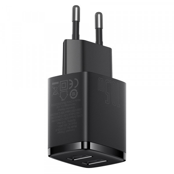 Зарядний пристрій 2xUSB 10.5W (USB-A) Чорний Baseus (CCXJ010201) Киев - изображение 5