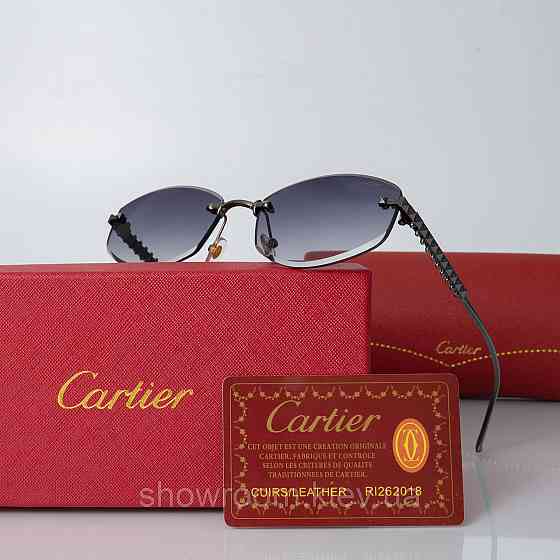 Жіночі сонцезахисні безоправні окуляри Cartier (803) silver Київ