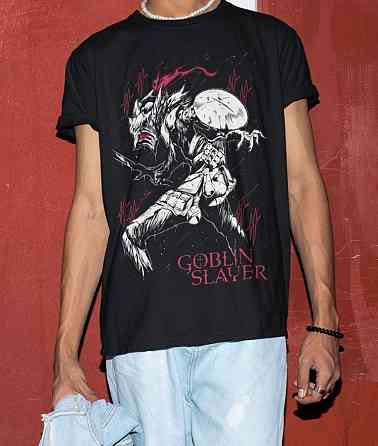 Футболка з аніме принтом Гоблін Слайер Аніме Манга оверсайз (S/M/L) Чорний AnimeJ0821 Дніпро