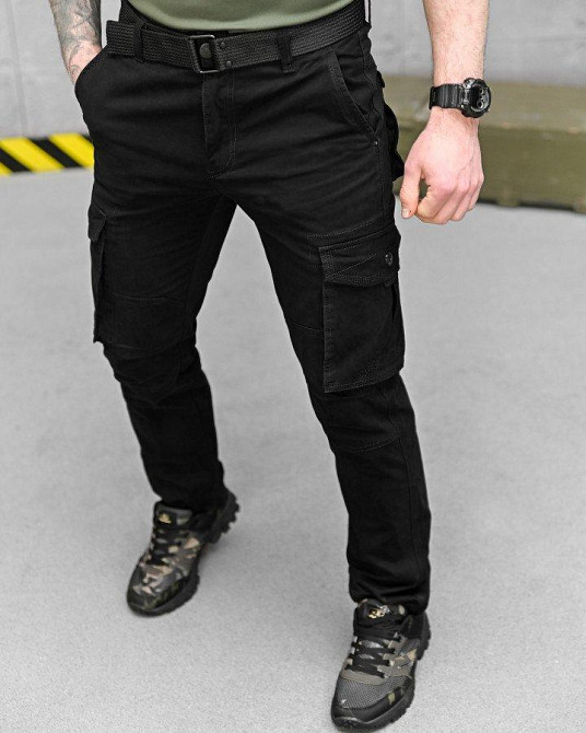 Штаны карго  черные pasifik  с поясом ДЛ7254 Одесса - изображение 3