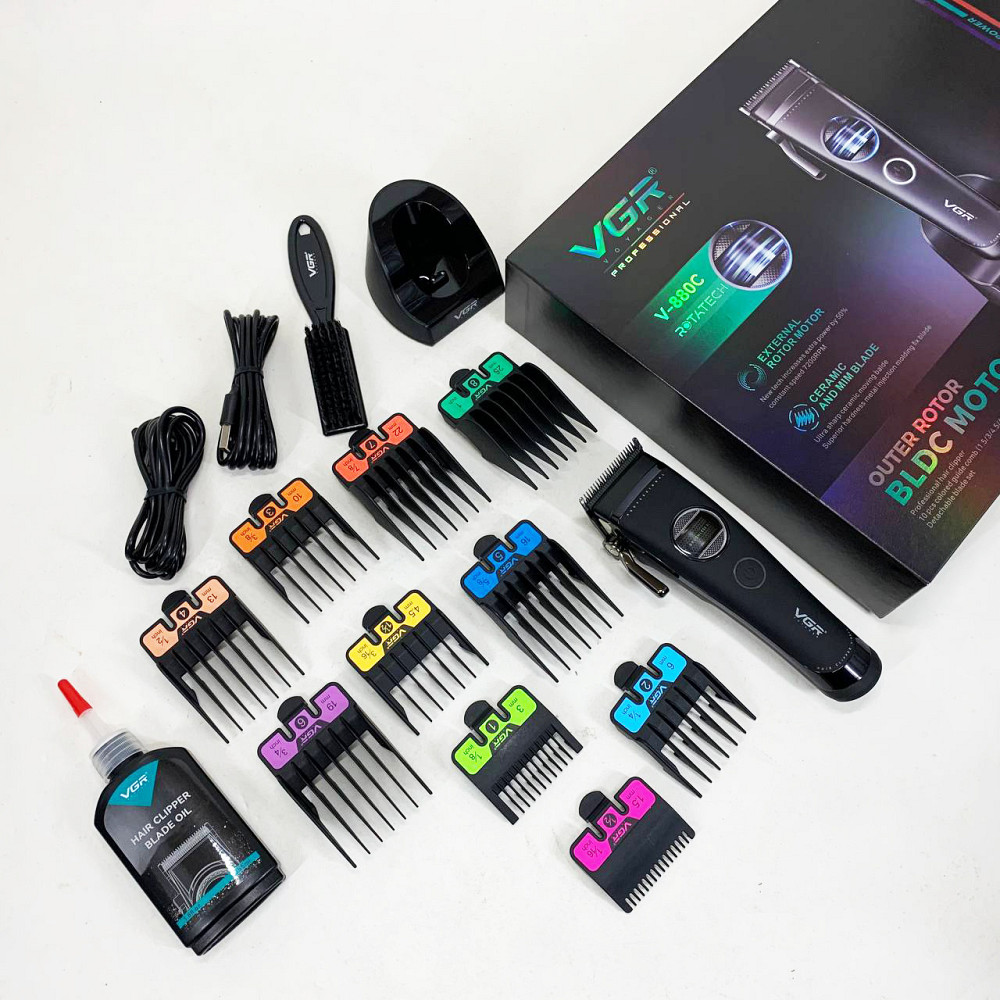 Машинка для стрижки на акумуляторі, Професійна машинка для волосся, Професійний бездротовий тример UB-74 Івано-Франківськ - фото 7