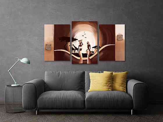 Модульная картина в гостиную / спальню  Африка  Art-683_3 70x130 см Киев