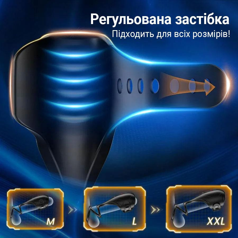 Вібруюча Smart насадка на член з ерекційними кільцями 9 режимів вібрації Чорна Вінниця - фото 3