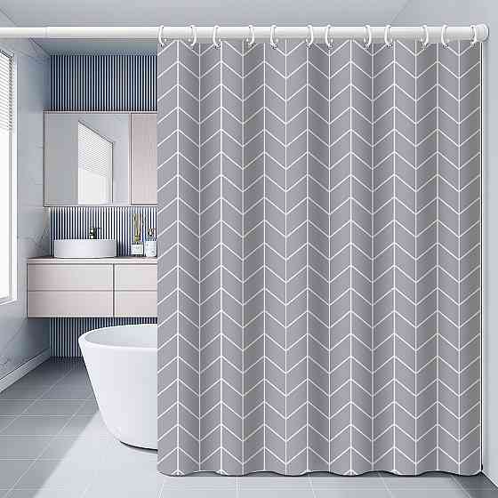 Шторка для ванной комнаты Bathlux 180 x 180 см с водоотталкивающим покрытием, Серая Каменец-Подольский