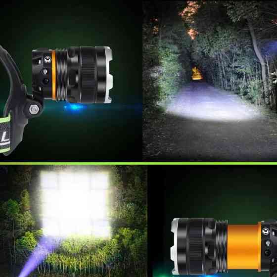 Потужний налобний фоанр BL-8003-P50, 2x18650, zoom, ЗП microUSB, Box Бровари