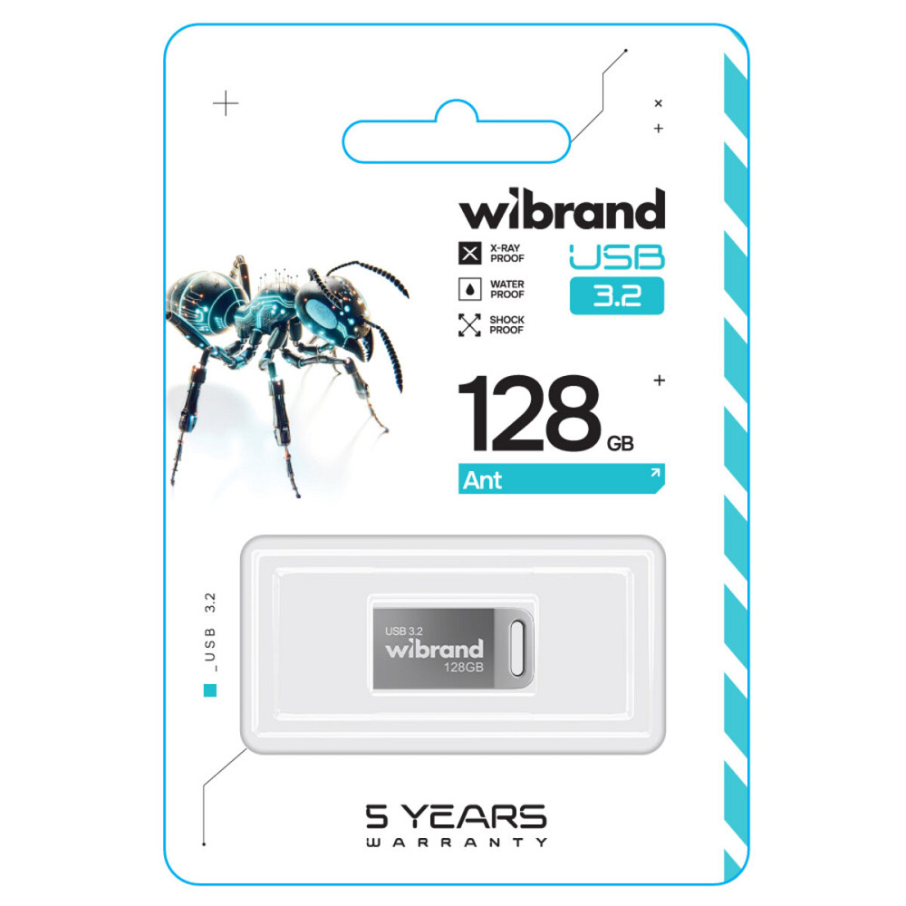 Flash Wibrand USB 3.2 Gen1 Ant 128GB Silver (WI3.2/AN128M4S) Киев - изображение 2