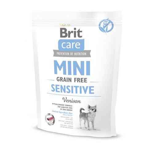 Корм сухий Brit Care Grain Free Mini Sensitive для собак мініатюрних порід з чутливим травленням з олениною 400 г Київ