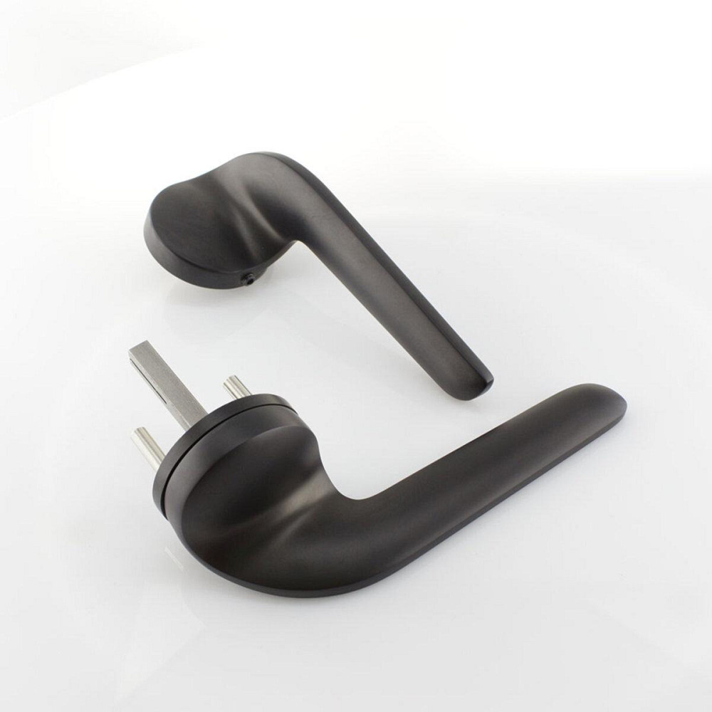 Дверна ручка на розеті M&T Down 147346 TIN-K титан/чорний матовий R ф/з Київ - фото 4