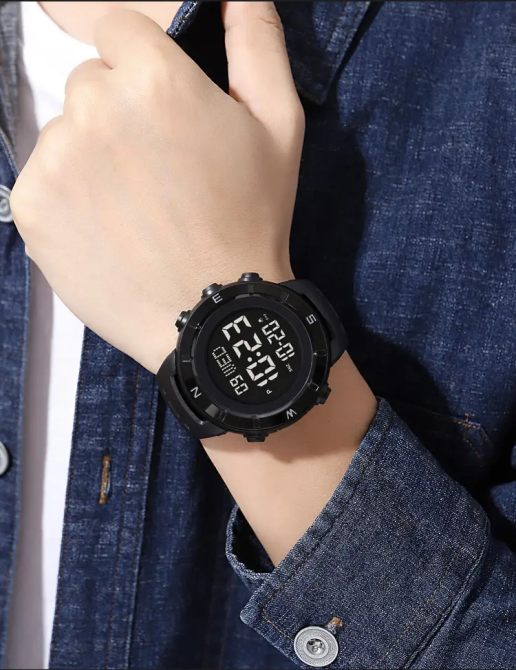 Мужские спортивные часы Skmei 2015 (Черные с черным циферблатом) Винница - изображение 8