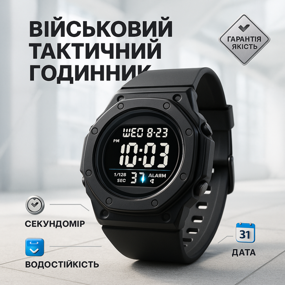 Мужские круглые спортивные часы SKMEI 2048BKBK, Часы армейские для зсу Лучшие военные MX-12 Львов - изображение 5