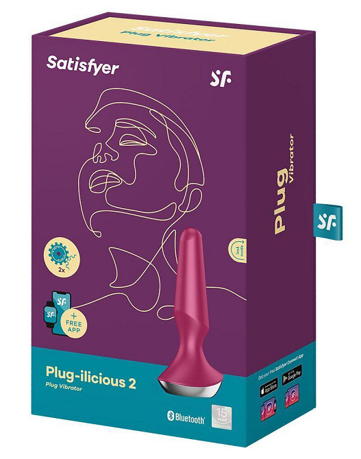 Анальна смарт-вібропробка Satisfyer Plug-ilicious 2 Berry Sex Aura Київ - фото 5
