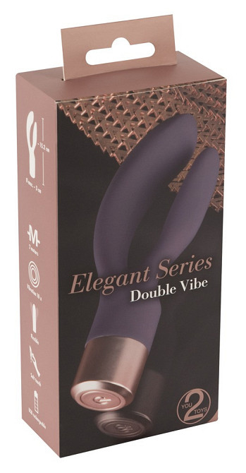 Вібратор кролик з 10 режимів вібрації Elegant Series Double Vibe Sex Aura Київ - фото 1