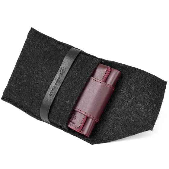 Глянсове шкіряне портмоне Бордовий (GRANDE PELLE) Київ